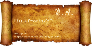 Miu Afrodité névjegykártya